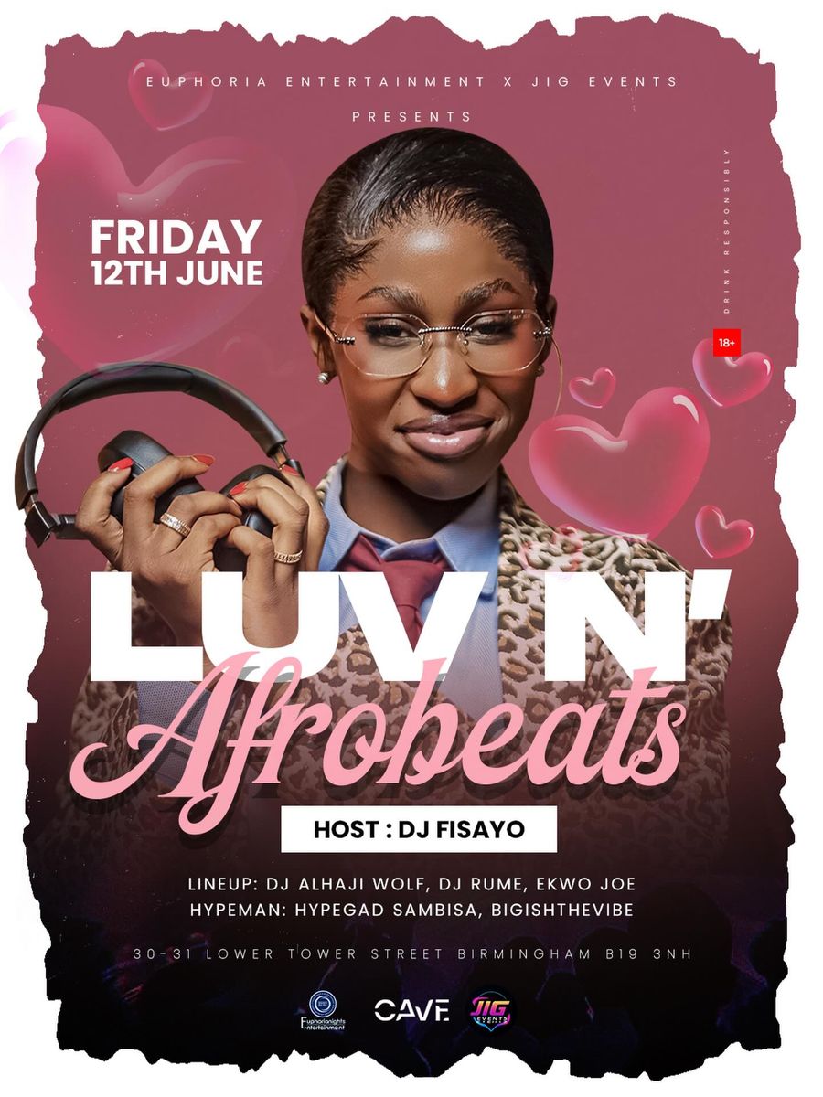 Luv N’ Afrobeats event poster, 12 June 2026