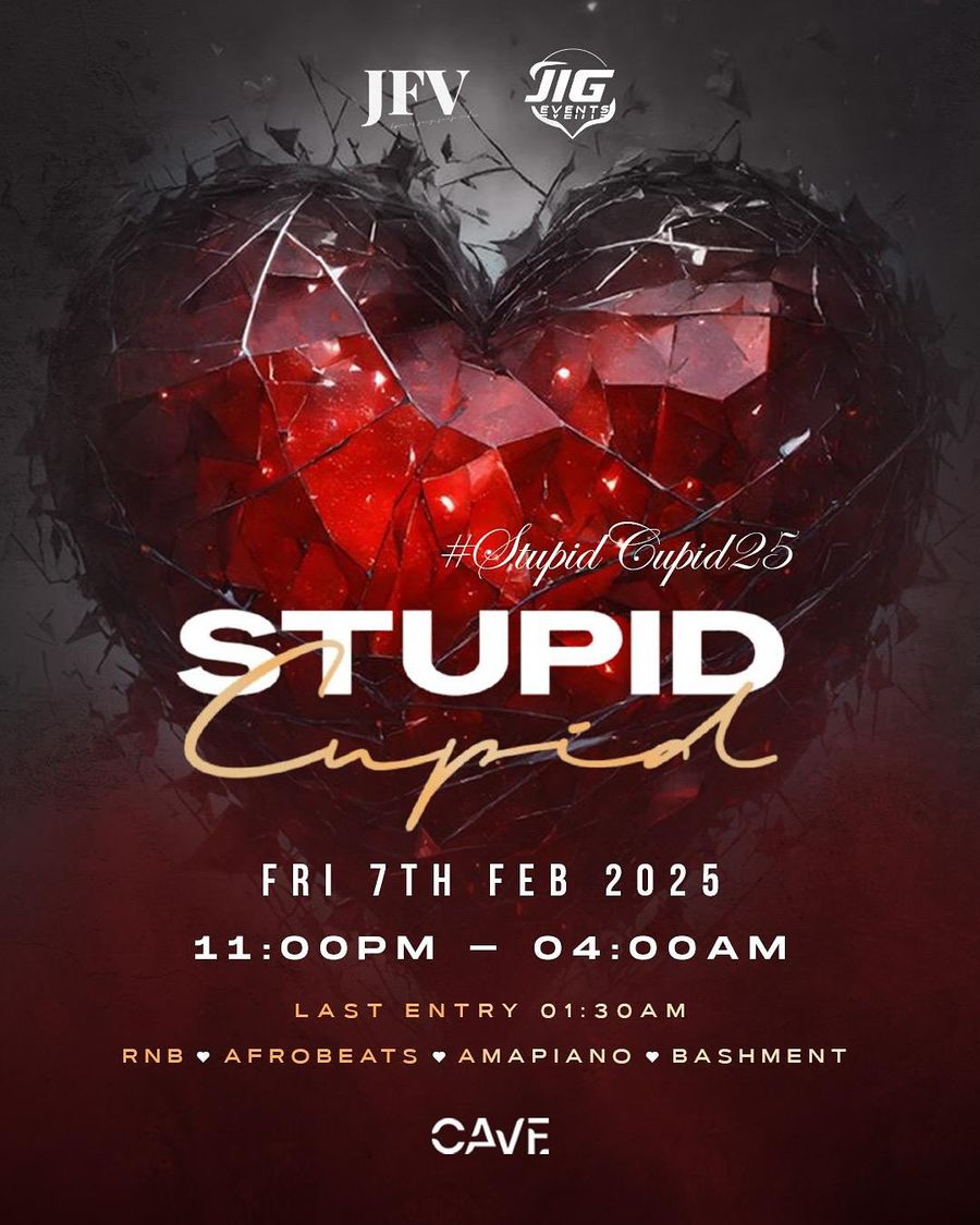 Stupid Cupid event poster, 7 February 2025